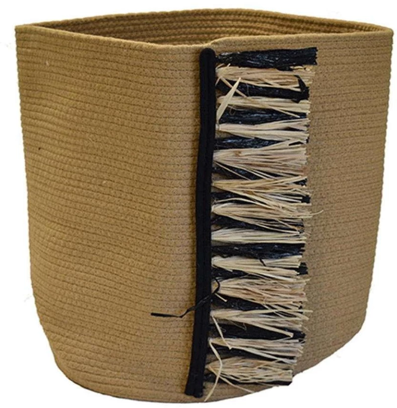 Καλάθι Με Κρόσια 00.06.67604 43x46cm Black-Natural Βαμβάκι