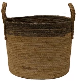 Καλάθι Ψάθινο 00.06.61101 Φ25x19cm Natural-Brown Ψάθα