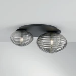 Φωτιστικό Οροφής - Πλαφονιέρα I-Ripple-PL2-NER E27 35x45x21,5cm Black Luce Ambiente Design