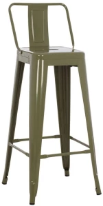 Σκαμπώ Μπαρ Melita HM8643.03 Με Πλάτη 43x43x100cm Olive
