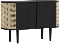 Μπουφές Treasures Venetian Cane 5106C5106-3 109x43x75cm Black Oak-Beige Umage Polyester,Ξύλο,Ατσάλ