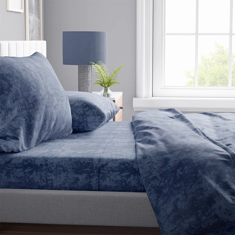 Σεντόνι Shadow 15 Dark Blue DimCol Υπέρδιπλο 220x240cm Βαμβάκι-Πολυέστερ