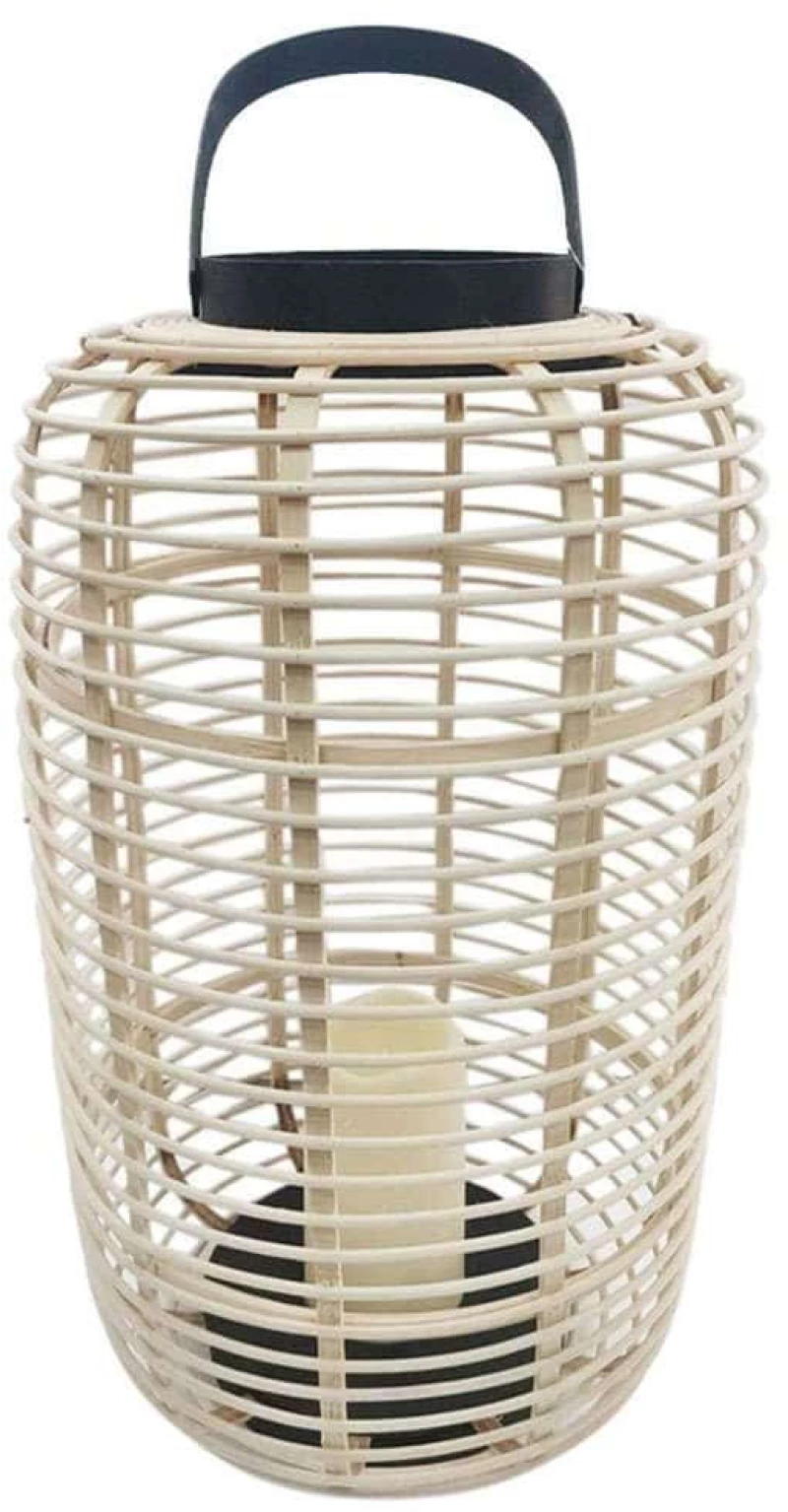 Φανάρι Με Κερί Led 00.06.61157 29x48cm Natural Rattan
