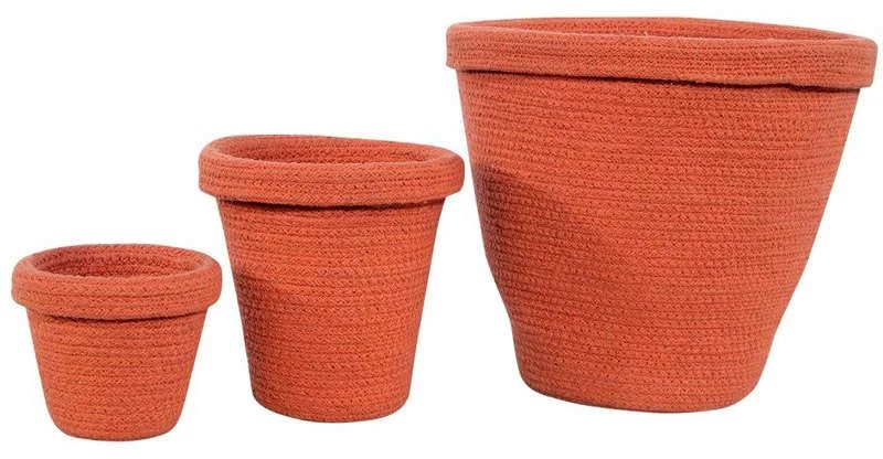 Κασπώ Σετ 3Τμχ Γλάστρες LOR-BSK-POTS Terracota Lorena Canals 100% Βαμβάκι