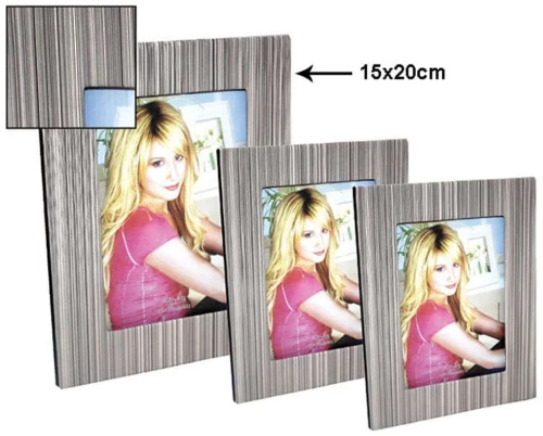 Κορνίζα Ρίγες 15-00-1048-68 15x20cm Grey Marhome Πλαστικό