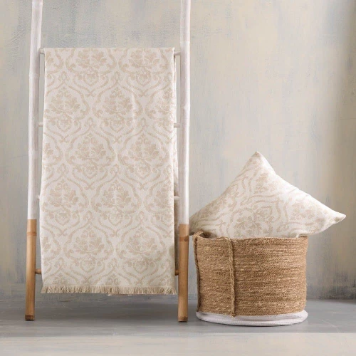 Ριχτάρι Medallion Ecru Beige Ρυθμός Διθέσιο 180x240cm Βαμβάκι-Πολυέστερ