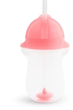Ποτήρι Βρεφικό Με Καλαμάκι Tip & Sip Cup 296ml Pink Munchkin 296ml Πλαστικό