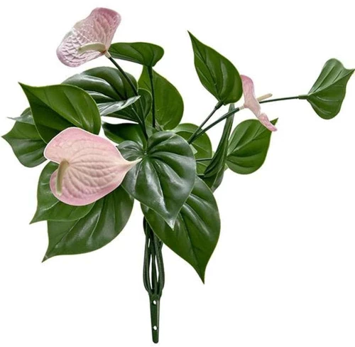 Μπουκέτο Διακοσμητικό W030 25-32cm Green-Pink Palm New Plan Πλαστικό