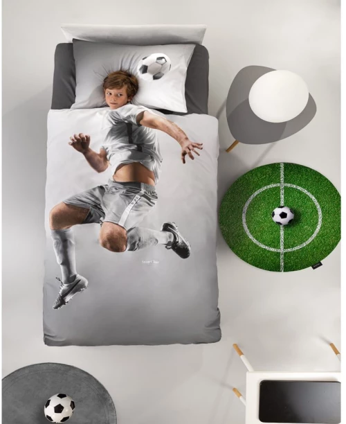 Σεντόνια Παιδικά Striker (Σετ 3τμχ) Grey Saint Clair Μονό 170x250cm 100% Βαμβάκι