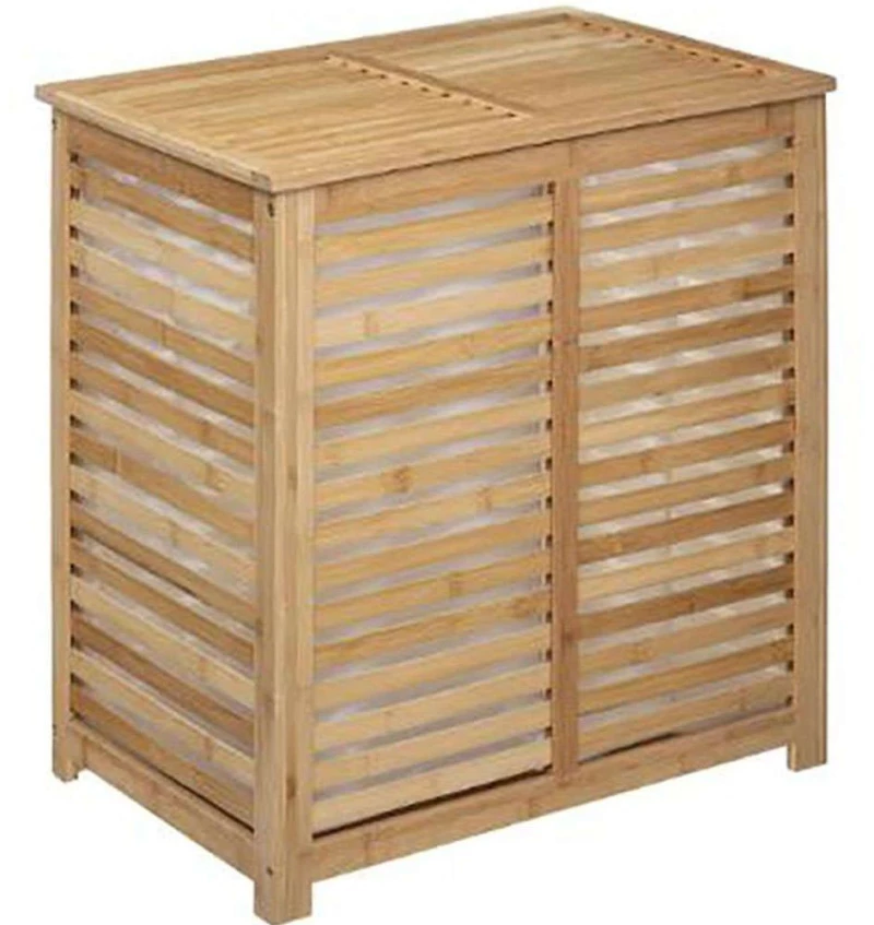 Καλάθι Απλύτων Διπλό Bamboo 07.160823A 60x40x58cm Natural Bamboo