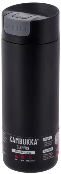 Kambukka Olympus Matte Black - thermal mug, 500 ml