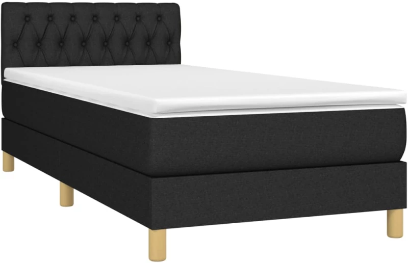 ΚΡΕΒΑΤΙ BOXSPRING ΜΕ ΣΤΡΩΜΑ & LED ΜΑΥΡΟ 90X200 ΕΚ. ΥΦΑΣΜΑΤΙΝΟ 3133927
