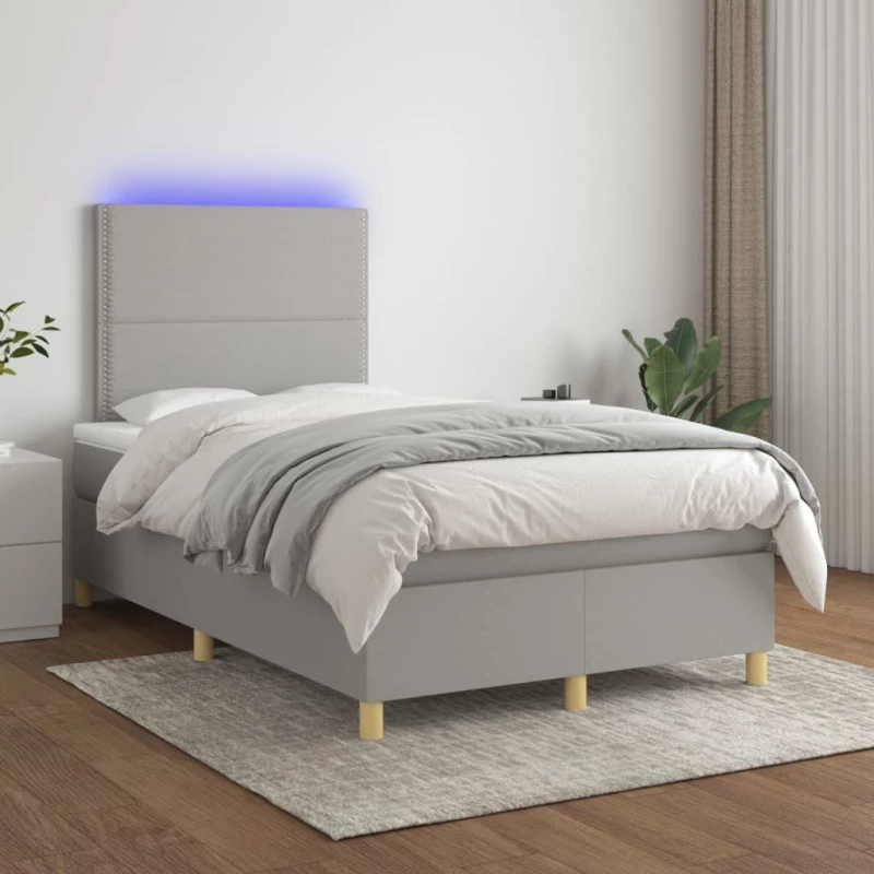 ΚΡΕΒΑΤΙ BOXSPRING ΜΕ ΣΤΡΩΜΑ & LED ΑΝ.ΓΚΡΙ 120X200 ΕΚ ΥΦΑΣΜΑΤΙΝΟ 3135341