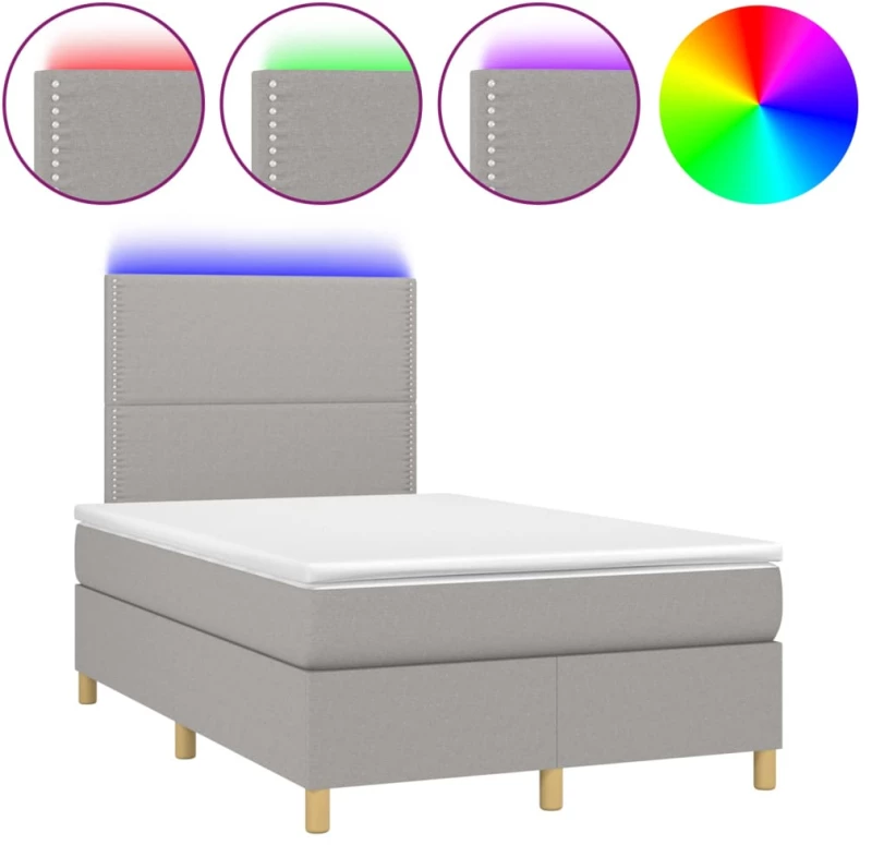 ΚΡΕΒΑΤΙ BOXSPRING ΜΕ ΣΤΡΩΜΑ & LED ΑΝ.ΓΚΡΙ 120X200 ΕΚ ΥΦΑΣΜΑΤΙΝΟ 3135341