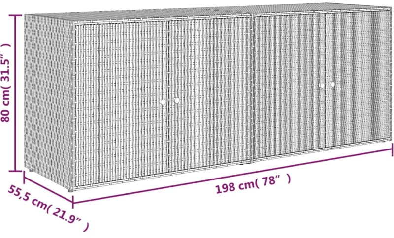 ΝΤΟΥΛΑΠΙ ΑΠΟΘΗΚΕΥΣΗΣ ΚΗΠΟΥ ΓΚΡΙ 198X55,5X80 ΕΚ. ΣΥΝΘΕΤΙΚΟ ΡΑΤΑΝ 319871