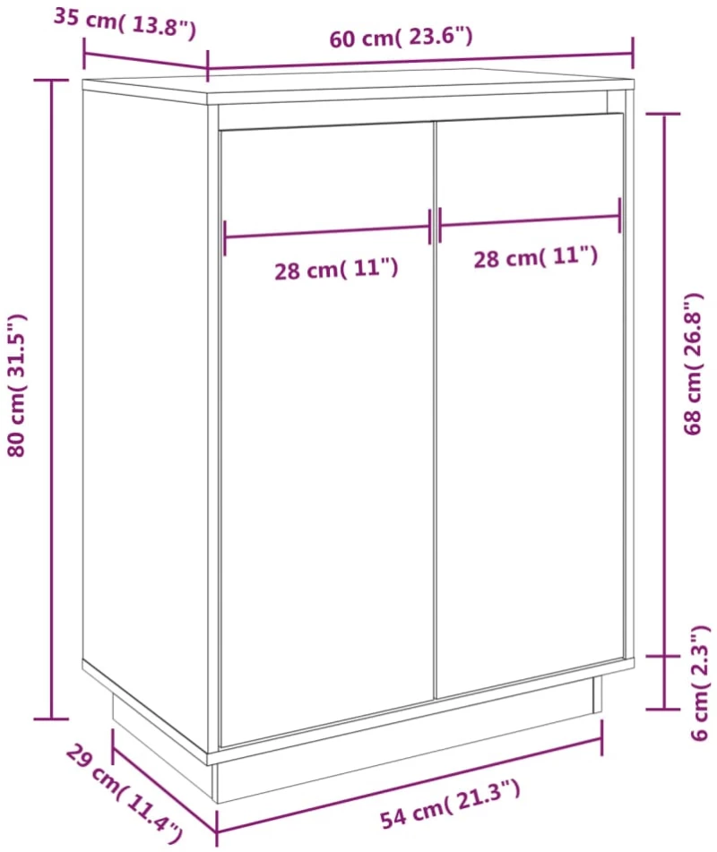 ΠΑΠΟΥΤΣΟΘΗΚΗ 60 X 35 X 80 ΕΚ. ΑΠΟ ΜΑΣΙΦ ΞΥΛΟ ΠΕΥΚΟΥ 813530