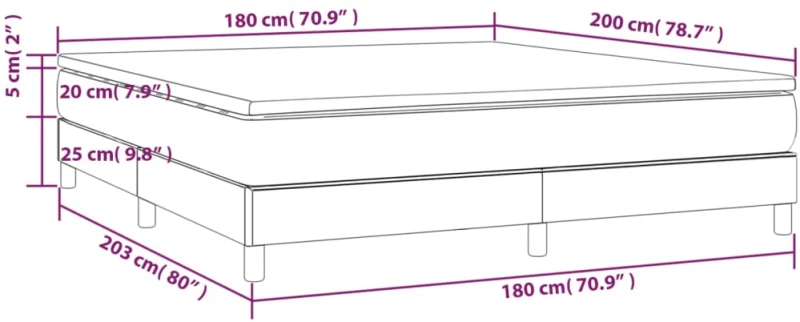 ΚΡΕΒΑΤΙ BOXSPRING ΜΕ ΣΤΡΩΜΑ ΑΝΟΙΧΤΟ ΓΚΡΙ 180X200 ΕΚ. ΒΕΛΟΥΔΙΝΟ 3144345