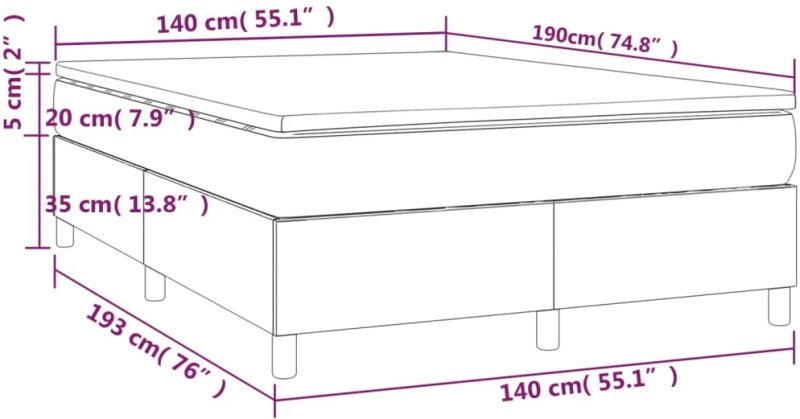 ΚΡΕΒΑΤΙ BOXSPRING ΜΕ ΣΤΡΩΜΑ ΜΑΥΡΟ 140X190ΕΚ.ΑΠΟ ΣΥΝΘΕΤΙΚΟ ΔΕΡΜΑ 3144602