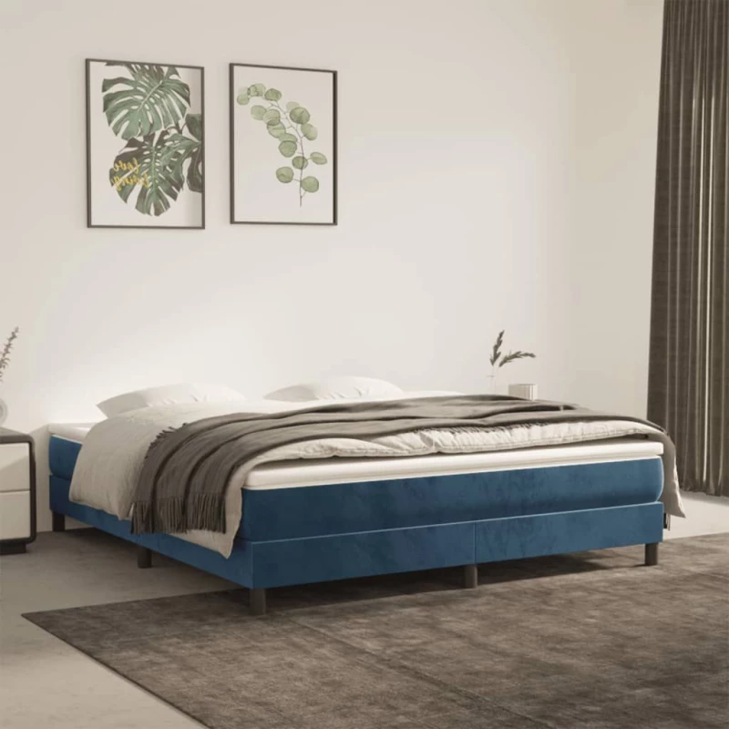 ΚΡΕΒΑΤΙ BOXSPRING ΜΕ ΣΤΡΩΜΑ ΣΚΟΥΡΟ ΜΠΛΕ 180X200 ΕΚ. ΒΕΛΟΥΔΙΝΟ 3144349