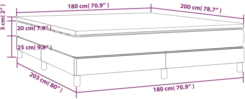 ΚΡΕΒΑΤΙ BOXSPRING ΜΕ ΣΤΡΩΜΑ ΣΚΟΥΡΟ ΜΠΛΕ 180X200 ΕΚ. ΒΕΛΟΥΔΙΝΟ 3144349