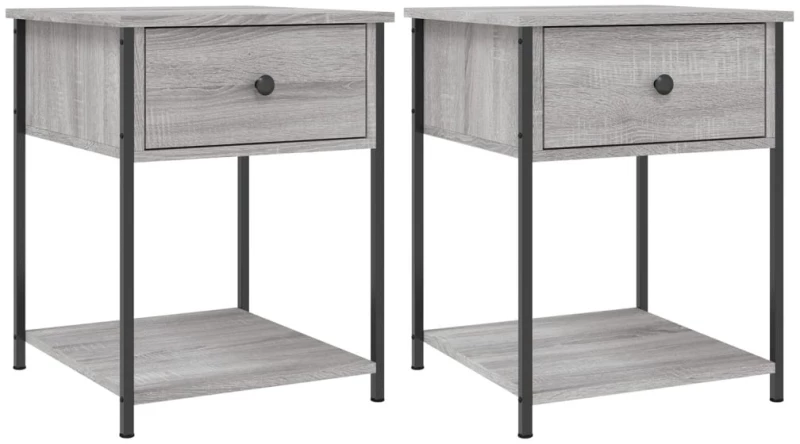 ΚΟΜΟΔΙΝΑ 2 ΤΕΜ ΓΚΡΙ SONOMA 44X45X58 ΕΚ. ΑΠΟ ΕΠΕΞΕΡΓΑΣΜΕΝΟ ΞΥΛΟ 825850