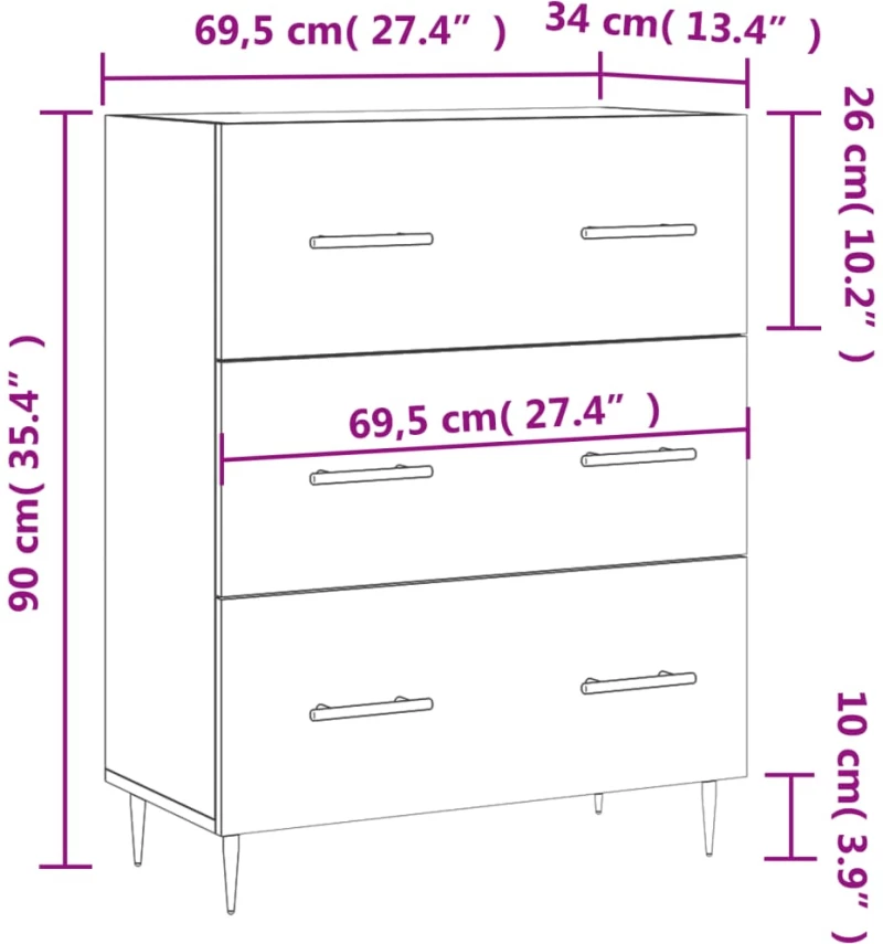 ΝΤΟΥΛΑΠΙ ΓΚΡΙ SONOMA 69,5 X 34 X 90 ΕΚ. ΑΠΟ ΕΠΕΞΕΡΓΑΣΜΕΝΟ ΞΥΛΟ 827842