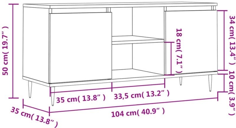 ΈΠΙΠΛΟ ΤΗΛΕΟΡΑΣΗΣ ΚΑΠΝΙΣΤΗ ΔΡΥΣ 104 X 35 X 50 ΕΚ. ΕΠΕΞΕΡΓ. ΞΥΛΟ 827009