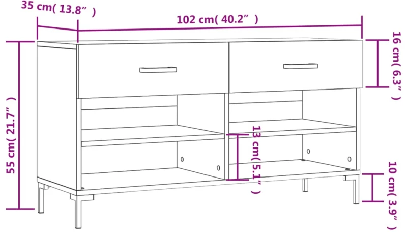 ΠΑΠΟΥΤΣΟΘΗΚΗ ΛΕΥΚΗ 102 X 35 X 55 ΕΚ. ΑΠΟ ΕΠΕΞΕΡΓΑΣΜΕΝΟ ΞΥΛΟ 829740
