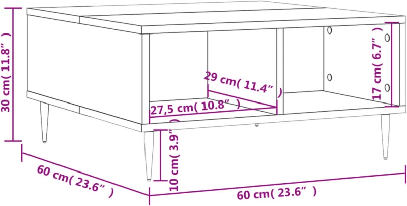 ΤΡΑΠΕΖΑΚΙ ΣΑΛΟΝΙΟΥ ΜΑΥΡΟ 60X60X30 ΕΚ. ΑΠΟ ΕΠΕΞΕΡΓΑΣΜΕΝΟ ΞΥΛΟ 827029