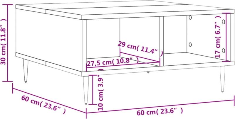 ΤΡΑΠΕΖΑΚΙ ΣΑΛΟΝΙΟΥ ΚΑΦΕ ΔΡΥΣ 60X60X30 ΕΚ. ΕΠΕΞΕΡΓΑΣΜΕΝΟ ΞΥΛΟ 827035