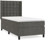 ΚΡΕΒΑΤΙ BOXSPRING ΜΕ ΣΤΡΩΜΑ ΣΚΟΥΡΟ ΓΚΡΙ 100X200 ΕΚ. ΒΕΛΟΥΔΙΝΟ 3132904
