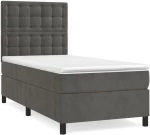 ΚΡΕΒΑΤΙ BOXSPRING ΜΕ ΣΤΡΩΜΑ ΣΚΟΥΡΟ ΓΚΡΙ 100X200 ΕΚ. ΒΕΛΟΥΔΙΝΟ 3143248
