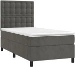 ΚΡΕΒΑΤΙ BOXSPRING ΜΕ ΣΤΡΩΜΑ ΣΚΟΥΡΟ ΓΚΡΙ 100X200 ΕΚ. ΒΕΛΟΥΔΙΝΟ 3143248