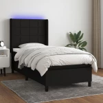 ΚΡΕΒΑΤΙ BOXSPRING ΜΕ ΣΤΡΩΜΑ & LED ΜΑΥΡΟ 80X200 ΕΚ. ΥΦΑΣΜΑΤΙΝΟ 3138271