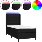 ΚΡΕΒΑΤΙ BOXSPRING ΜΕ ΣΤΡΩΜΑ & LED ΜΑΥΡΟ 80X200 ΕΚ. ΥΦΑΣΜΑΤΙΝΟ 3138271