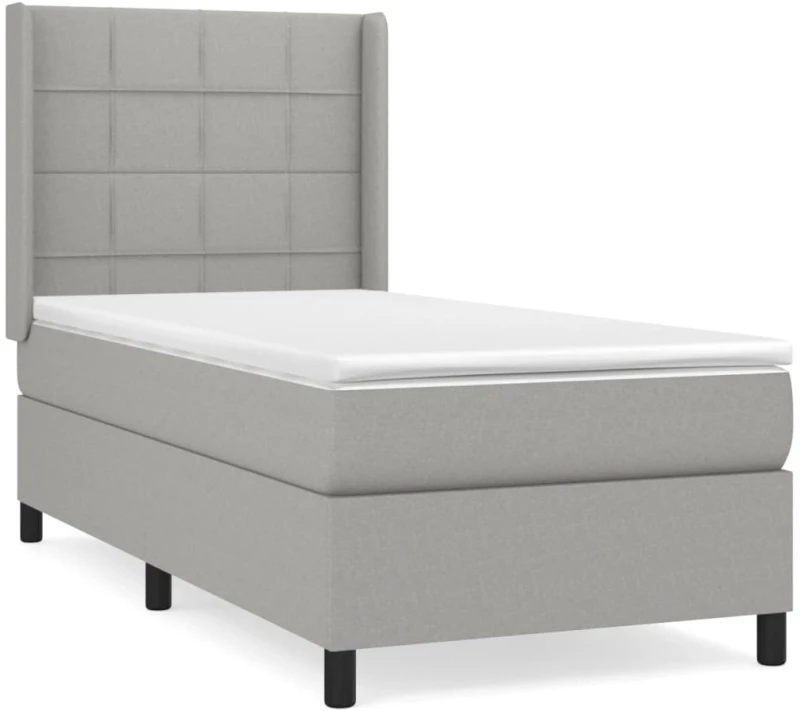 ΚΡΕΒΑΤΙ BOXSPRING ΜΕ ΣΤΡΩΜΑ ΑΝΟΙΧΤΟ ΓΚΡΙ 80X200 ΕΚ. ΥΦΑΣΜΑΤΙΝΟ 3131385