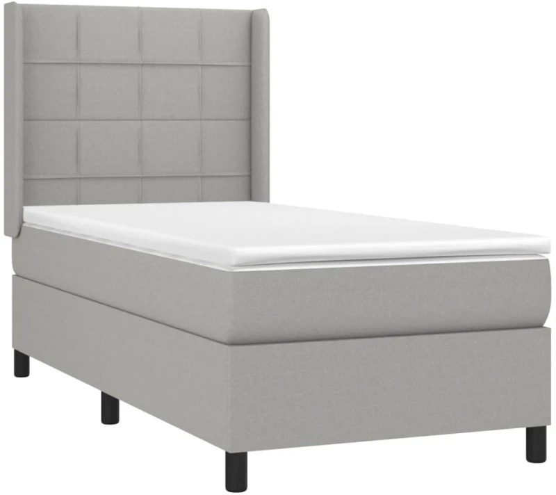 ΚΡΕΒΑΤΙ BOXSPRING ΜΕ ΣΤΡΩΜΑ ΑΝΟΙΧΤΟ ΓΚΡΙ 80X200 ΕΚ. ΥΦΑΣΜΑΤΙΝΟ 3131385