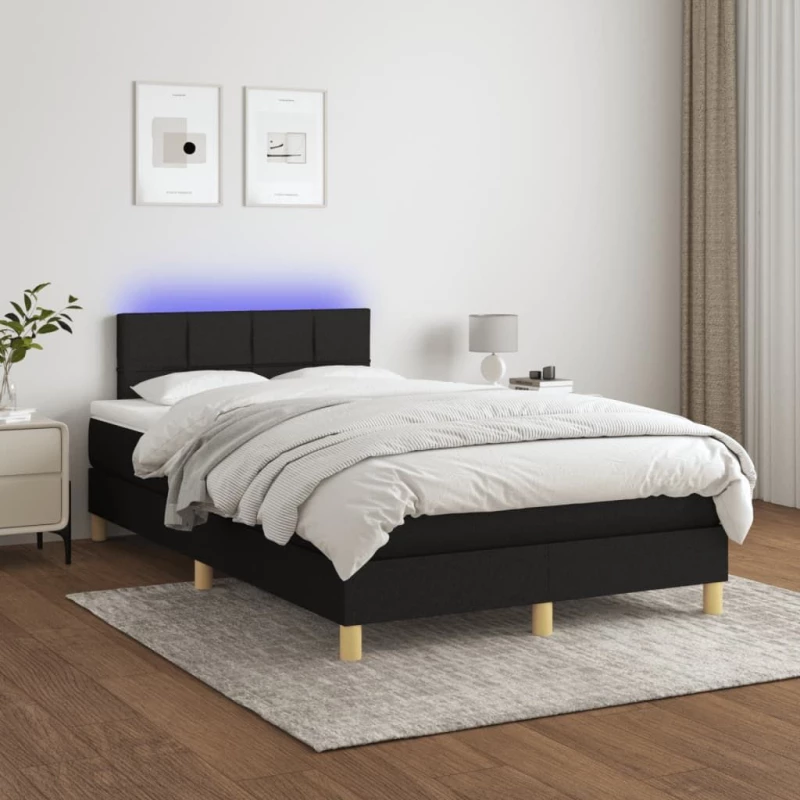 ΚΡΕΒΑΤΙ BOXSPRING ΜΕ ΣΤΡΩΜΑ & LED ΜΑΥΡΟ 120X200 ΕΚ. ΥΦΑΣΜΑΤΙΝΟ 3133703