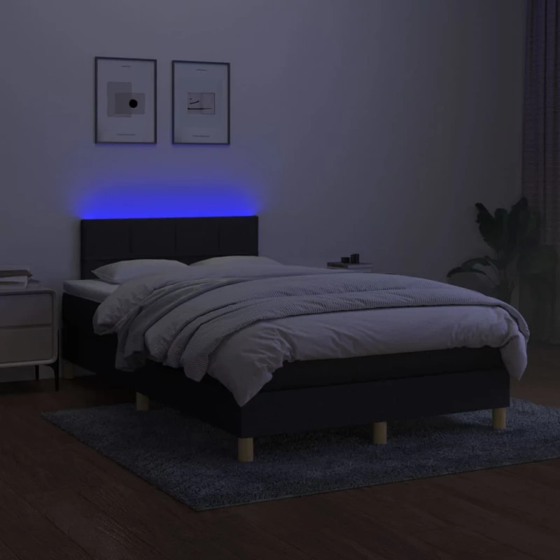 ΚΡΕΒΑΤΙ BOXSPRING ΜΕ ΣΤΡΩΜΑ & LED ΜΑΥΡΟ 120X200 ΕΚ. ΥΦΑΣΜΑΤΙΝΟ 3133703