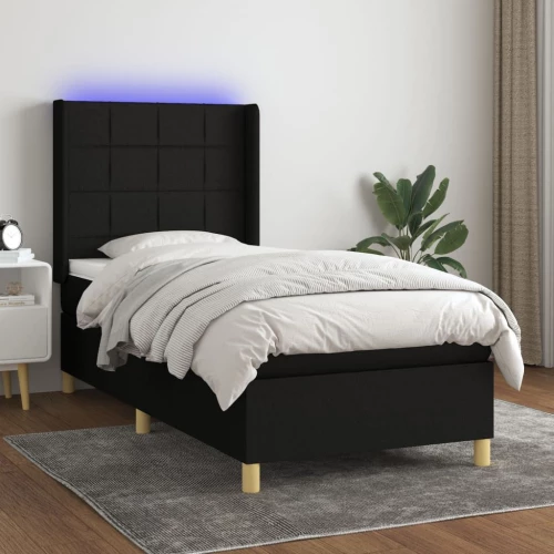 ΚΡΕΒΑΤΙ BOXSPRING ΜΕ ΣΤΡΩΜΑ & LED ΜΑΥΡΟ 100X200 ΕΚ. ΥΦΑΣΜΑΤΙΝΟ 3138855