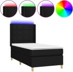 ΚΡΕΒΑΤΙ BOXSPRING ΜΕ ΣΤΡΩΜΑ & LED ΜΑΥΡΟ 100X200 ΕΚ. ΥΦΑΣΜΑΤΙΝΟ 3138855