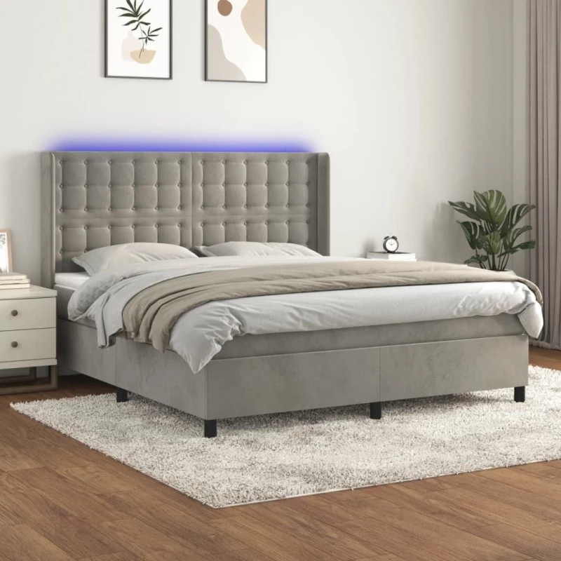 ΚΡΕΒΑΤΙ BOXSPRING ΜΕ ΣΤΡΩΜΑ & LED ΑΝ.ΓΚΡΙ 160X200 ΕΚ. ΒΕΛΟΥΔΙΝΟ 3139811