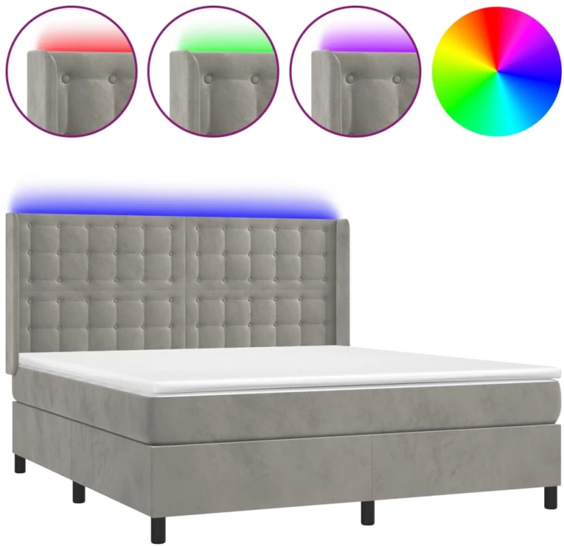ΚΡΕΒΑΤΙ BOXSPRING ΜΕ ΣΤΡΩΜΑ & LED ΑΝ.ΓΚΡΙ 160X200 ΕΚ. ΒΕΛΟΥΔΙΝΟ 3139811