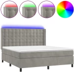 ΚΡΕΒΑΤΙ BOXSPRING ΜΕ ΣΤΡΩΜΑ & LED ΑΝ.ΓΚΡΙ 160X200 ΕΚ. ΒΕΛΟΥΔΙΝΟ 3139811