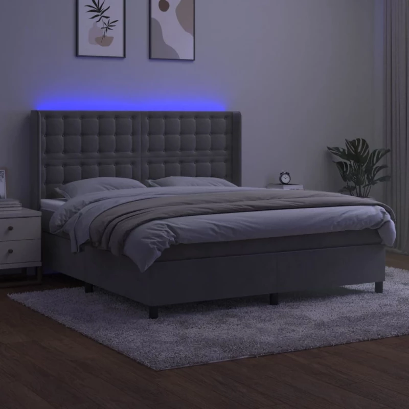 ΚΡΕΒΑΤΙ BOXSPRING ΜΕ ΣΤΡΩΜΑ & LED ΑΝ.ΓΚΡΙ 160X200 ΕΚ. ΒΕΛΟΥΔΙΝΟ 3139811