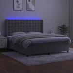 ΚΡΕΒΑΤΙ BOXSPRING ΜΕ ΣΤΡΩΜΑ & LED ΑΝ.ΓΚΡΙ 160X200 ΕΚ. ΒΕΛΟΥΔΙΝΟ 3139811