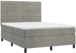 ΚΡΕΒΑΤΙ BOXSPRING ΜΕ ΣΤΡΩΜΑ ΑΝΟΙΧΤΟ ΓΚΡΙ 140X190 ΕΚ. ΒΕΛΟΥΔΙΝΟ 3143079