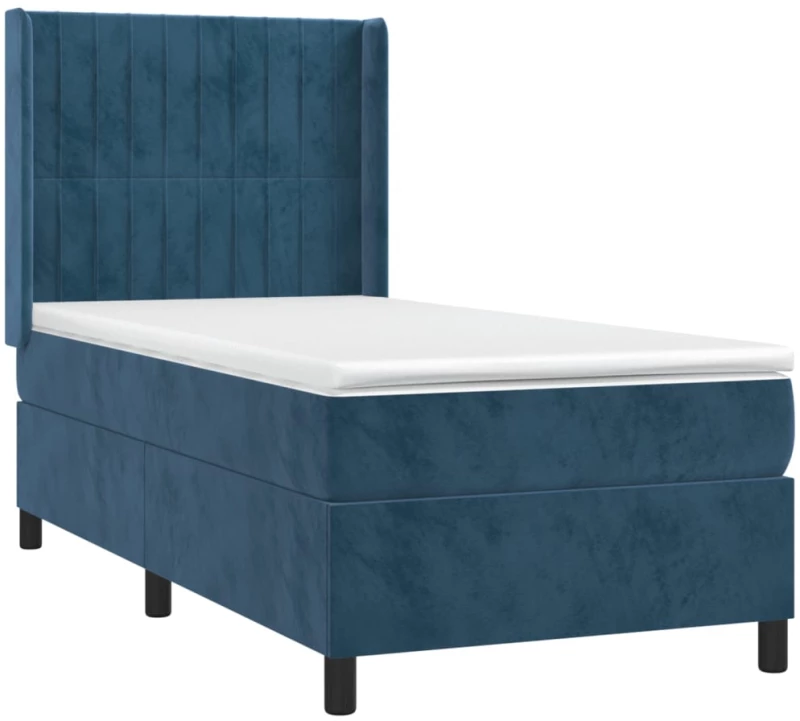 ΚΡΕΒΑΤΙ BOXSPRING ΜΕ ΣΤΡΩΜΑ ΣΚΟΥΡΟ ΜΠΛΕ 100X200 ΕΚ. ΒΕΛΟΥΔΙΝΟ 3132787