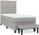 ΚΡΕΒΑΤΙ BOXSPRING ΜΕ ΣΤΡΩΜΑ ΑΝΟΙΧΤΟ ΓΚΡΙ 100X200 ΕΚ. ΥΦΑΣΜΑΤΙΝΟ 3136493