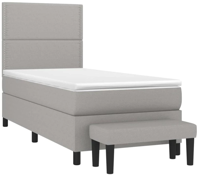 ΚΡΕΒΑΤΙ BOXSPRING ΜΕ ΣΤΡΩΜΑ ΑΝΟΙΧΤΟ ΓΚΡΙ 100X200 ΕΚ. ΥΦΑΣΜΑΤΙΝΟ 3136493